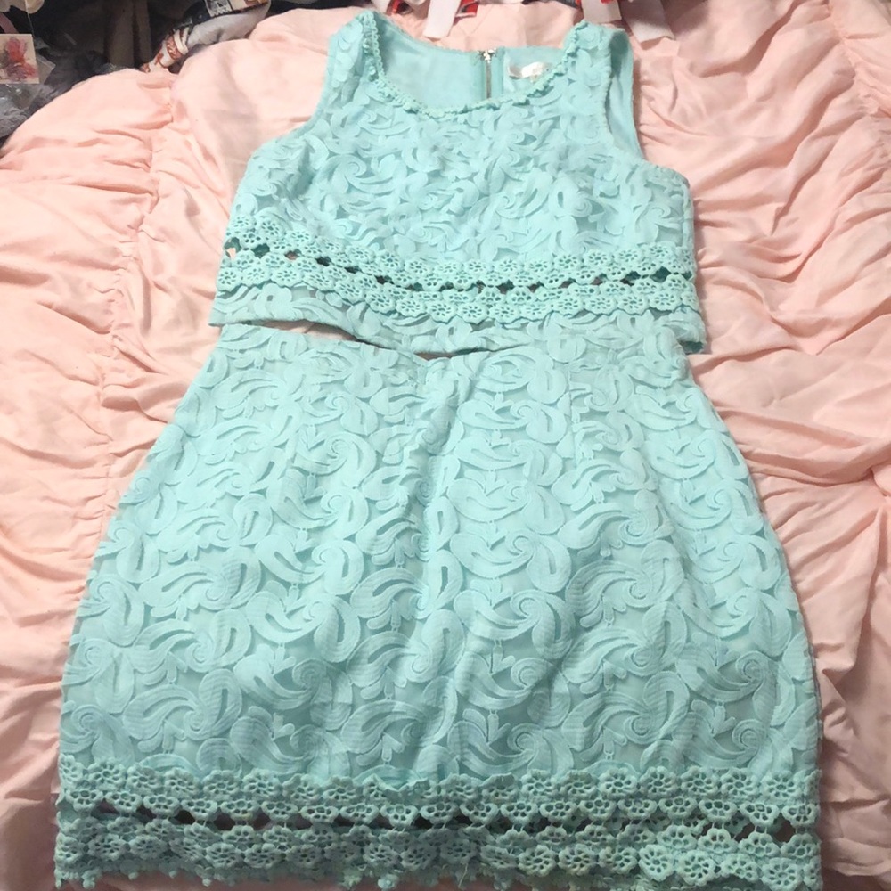 2 piece mint dress